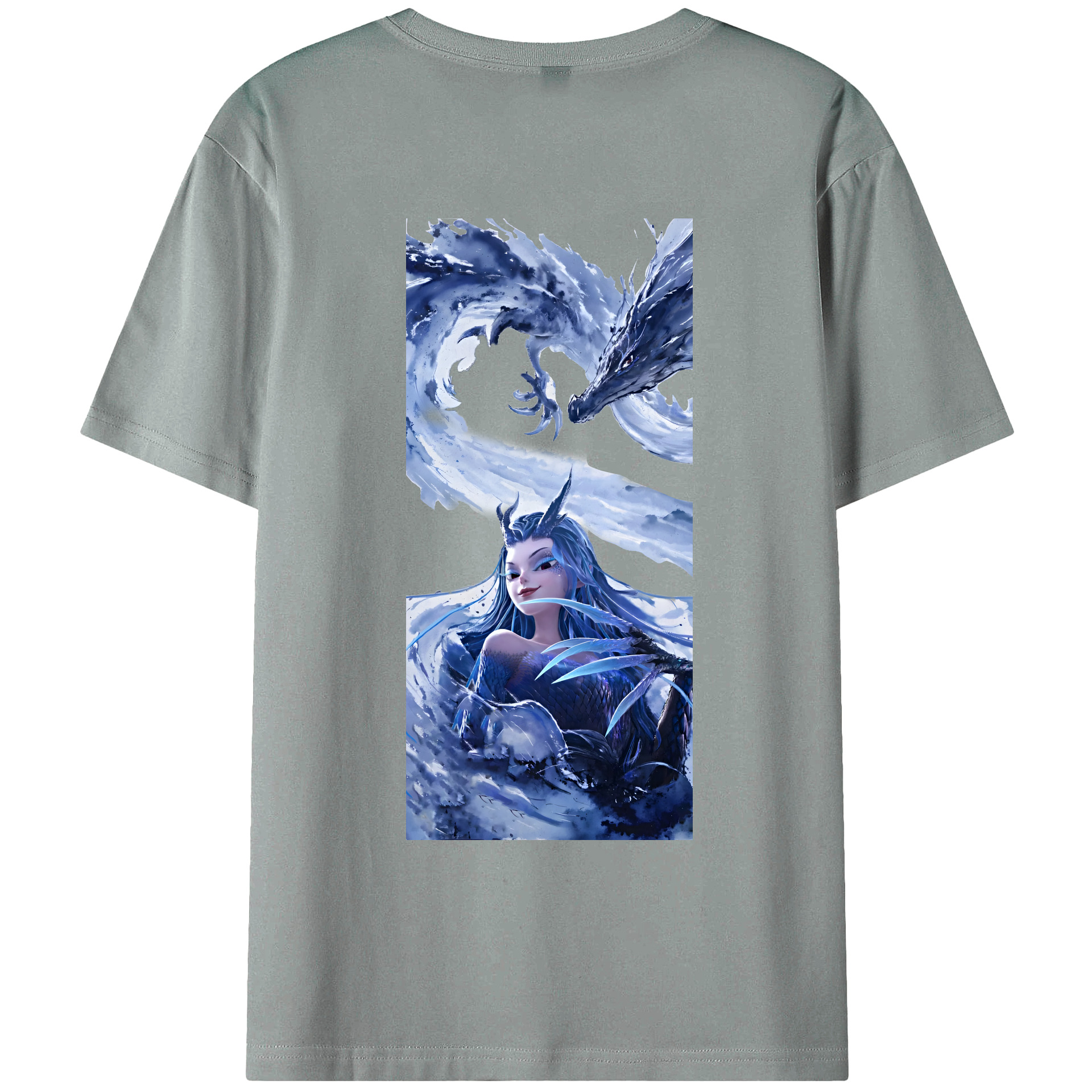 （画像用） Ne Zha 2 ナタ 魔童の大暴れ 綿100％ メンズ半袖Tシャツ（バックプリント） 通気性